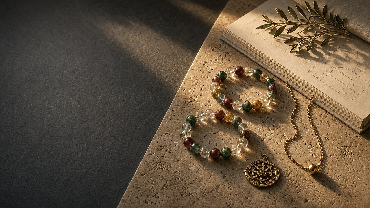 AURA & PHANTOM Haute Parure Atelier — Natural 70/30 Four-Season Phantom Quartz Round Spheres & 18K Gold BaZi Hardware