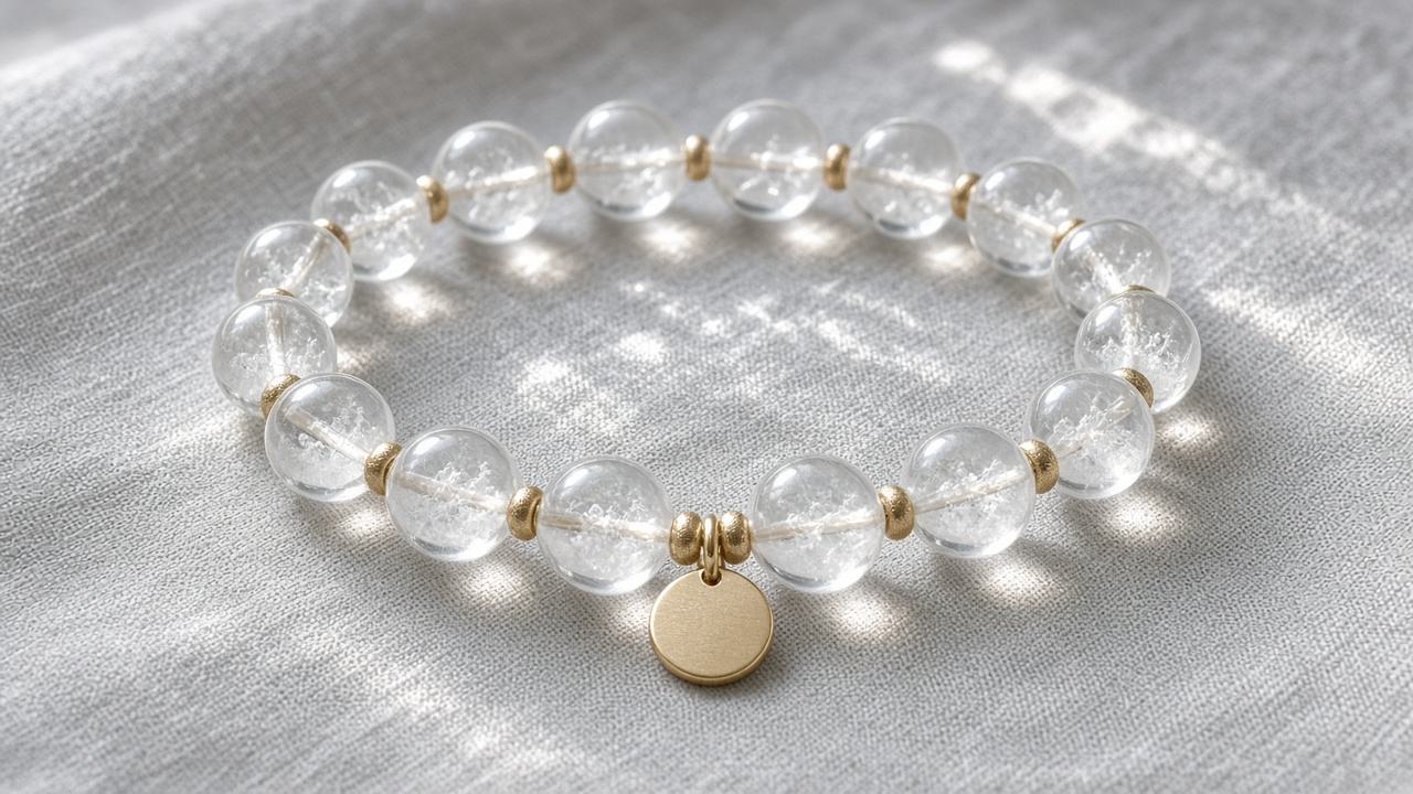 Winter Frost Phantom — round-bead bracelet